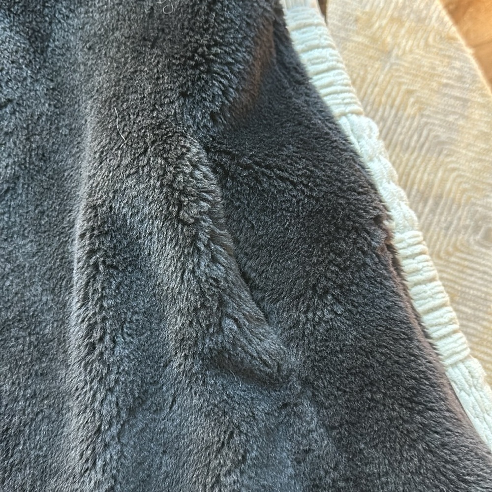 J. Crew Black Fleece faux fur Long tunic coat - Picture 9 of 13